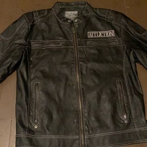 Affliction leather jacket XL black